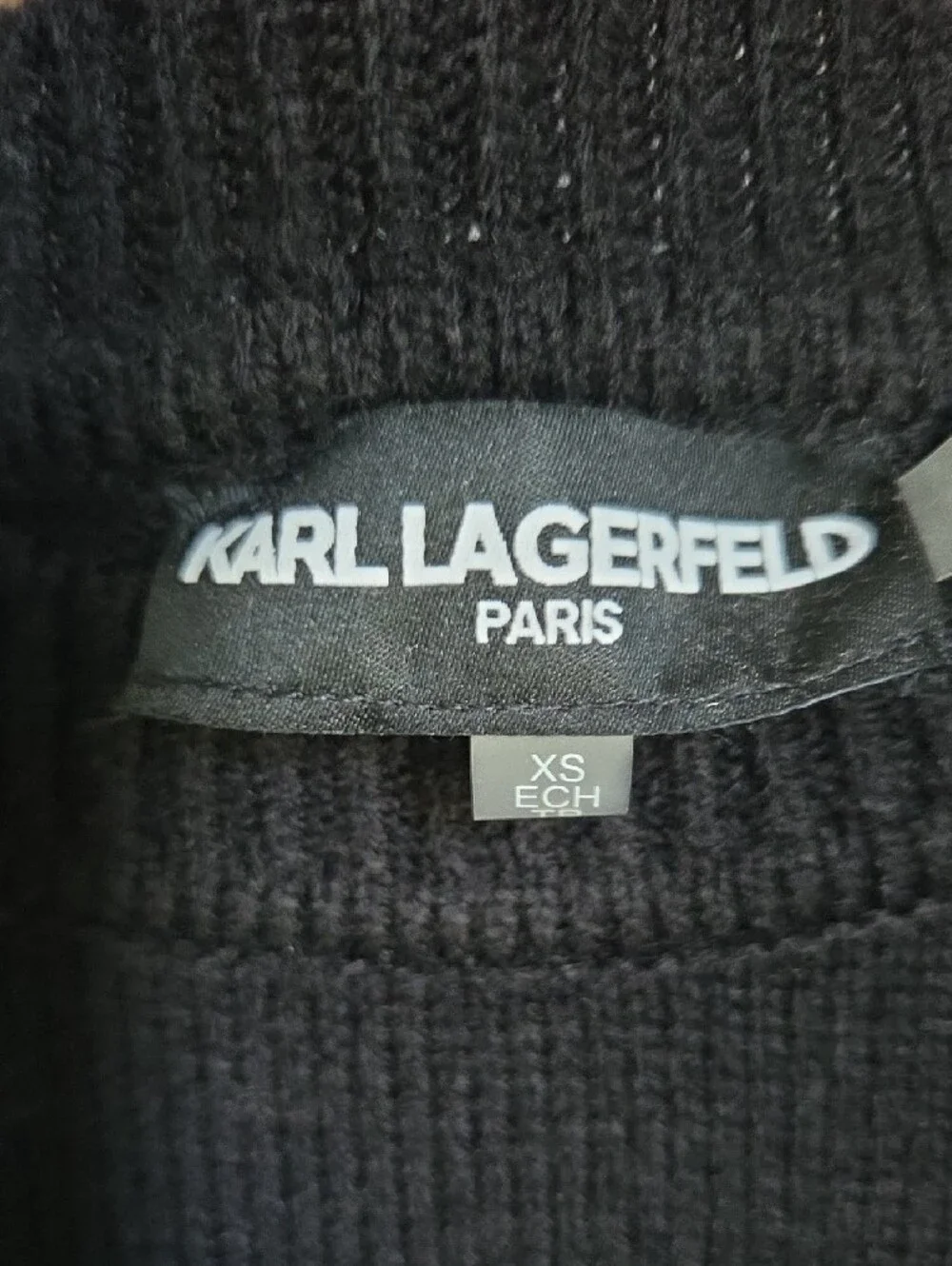 NWOT Karl Lagerfeld Black Sweater with Choupette Size XS